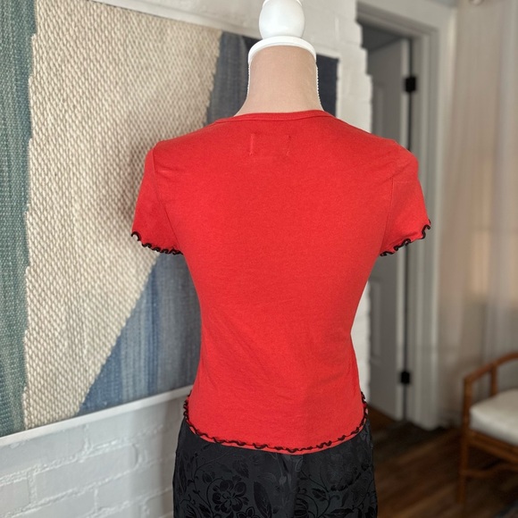 Kimchi Blue Scorpio Red Lettuce Edge Babydoll Tee - Picture 7 of 9